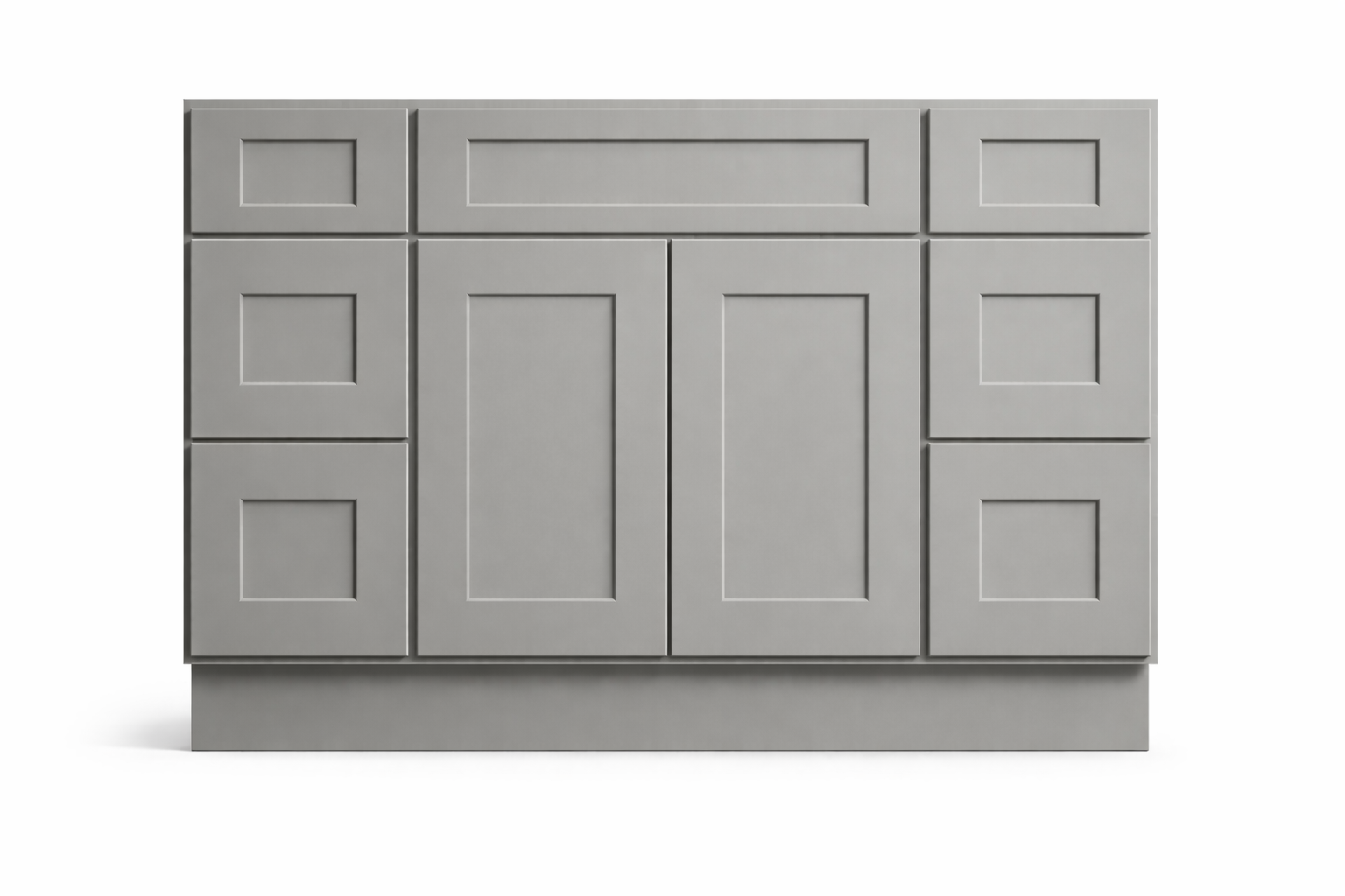 Shaker Style Vanity Combination Six Drawer w/ Butt Doors in SW7017 Dorian Gray