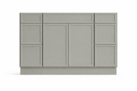 Slim Shaker Style Vanity Combination Six Drawer w/ Butt Doors in SW7017 Dorian Gray