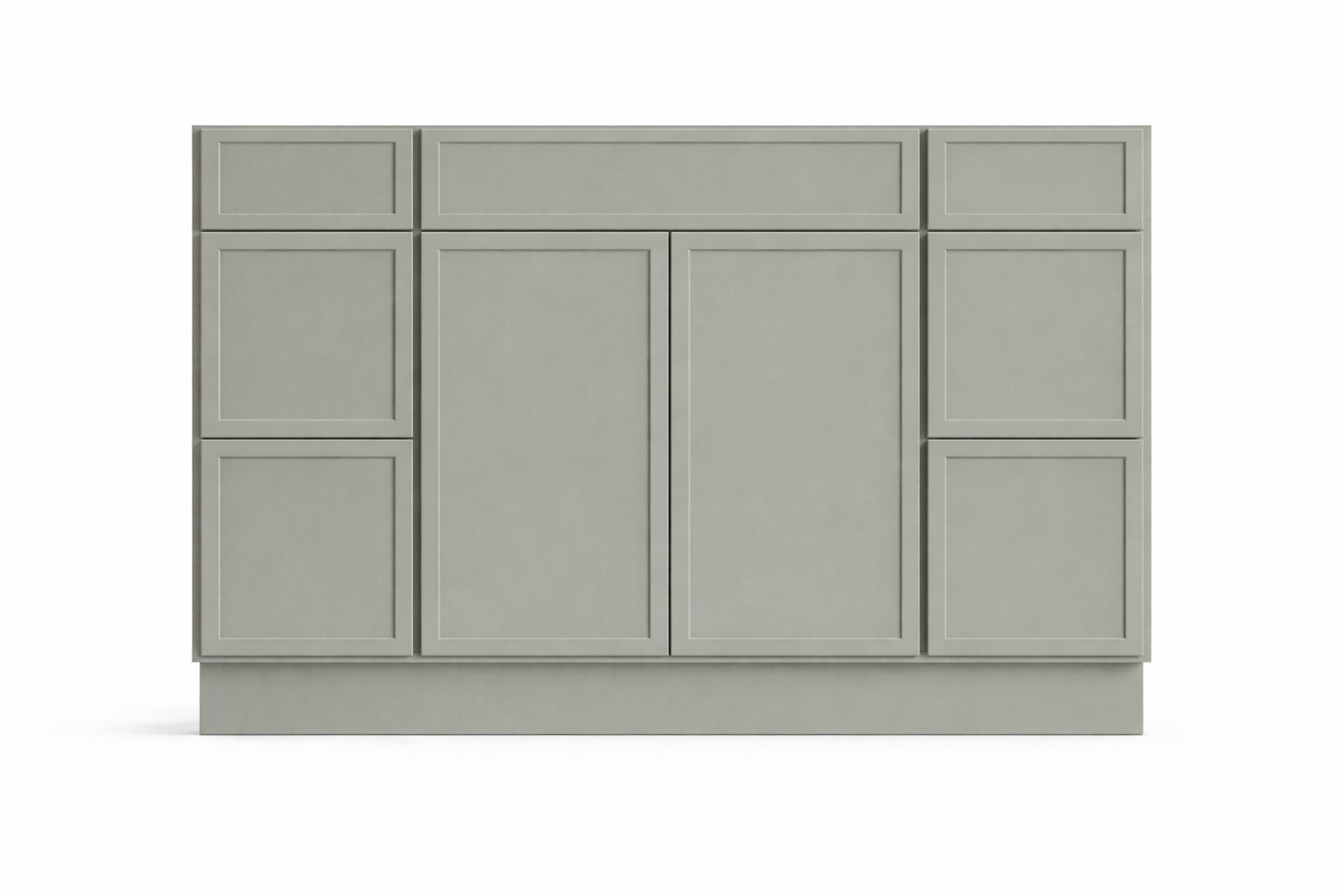 Slim Shaker Style Vanity Combination Six Drawer w/ Butt Doors in SW7017 Dorian Gray