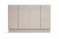 Slab Style Vanity Combination Six Drawer w/ Butt Doors in SW7030 Anew Gray