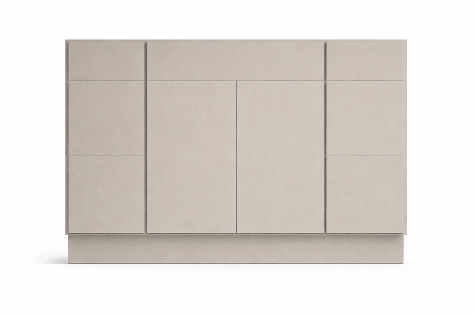 Slab Style Vanity Combination Six Drawer w/ Butt Doors in SW7030 Anew Gray
