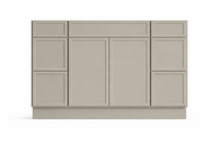 Slim Shaker Style Vanity Combination Six Drawer w/ Butt Doors in SW7030 Anew Gray