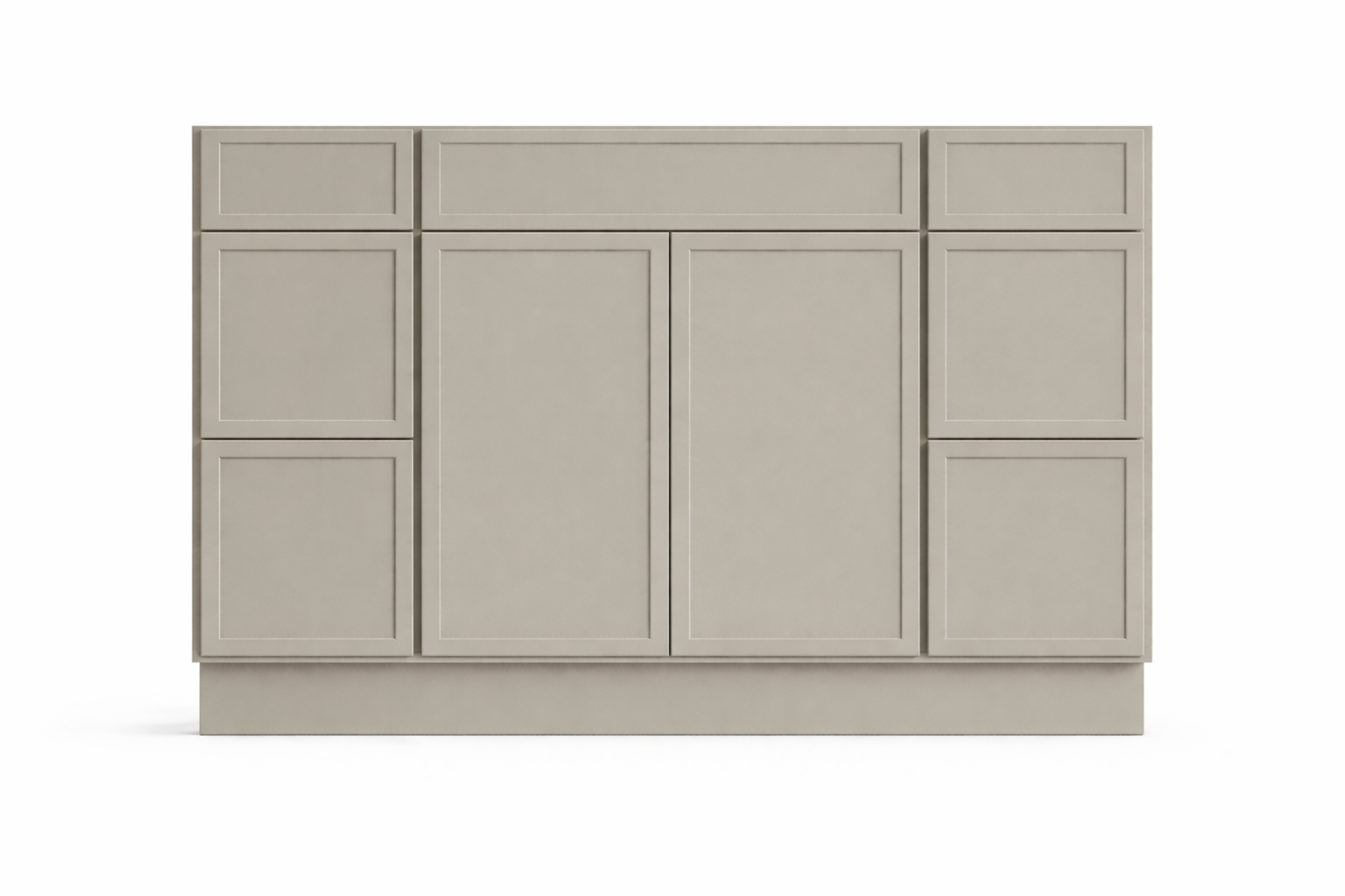 Slim Shaker Style Vanity Combination Six Drawer w/ Butt Doors in SW7030 Anew Gray