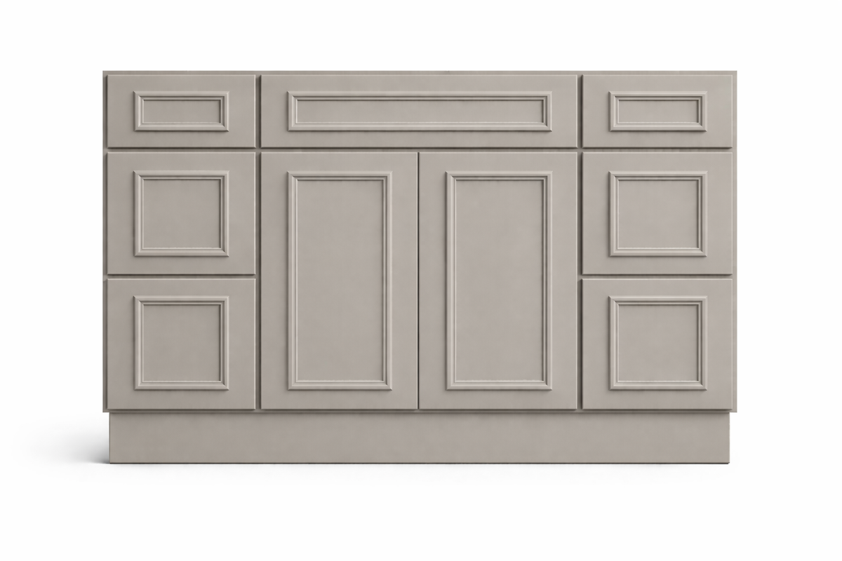 CRP-10161 Style Vanity Combination Six Drawer w/ Butt Doors in SW7030 Anew Gray