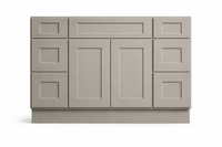Shaker Style Vanity Combination Six Drawer w/ Butt Doors in SW7030 Anew Gray