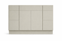 Slab Style Vanity Combination Six Drawer w/ Butt Doors in SW7050 Useful Gray