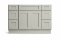 Shaker Style Vanity Combination Six Drawer w/ Butt Doors in SW7050 Useful Gray