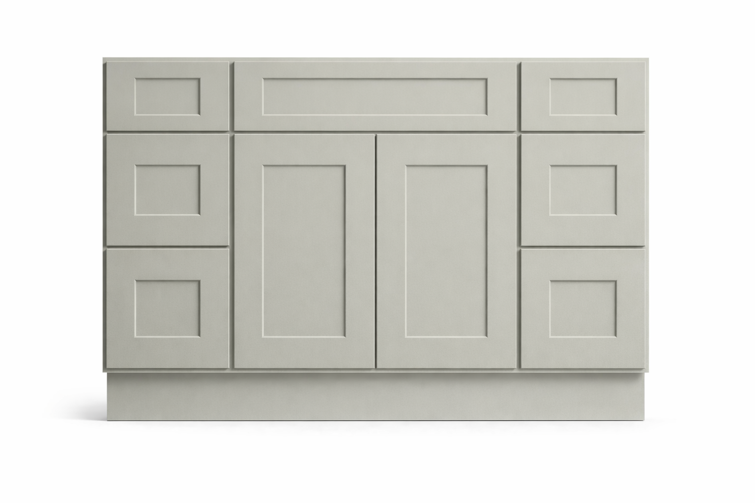 Shaker Style Vanity Combination Six Drawer w/ Butt Doors in SW7050 Useful Gray