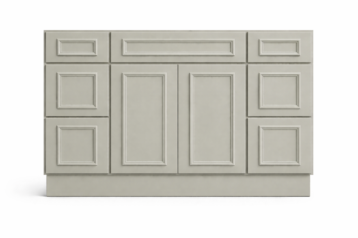 CRP-10161 Style Vanity Combination Six Drawer w/ Butt Doors in SW7050 Useful Gray