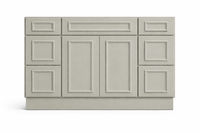 CRP-10161 Style Vanity Combination Six Drawer w/ Butt Doors in SW7050 Useful Gray