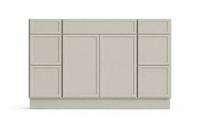 Slim Shaker Style Vanity Combination Six Drawer w/ Butt Doors in SW7050 Useful Gray