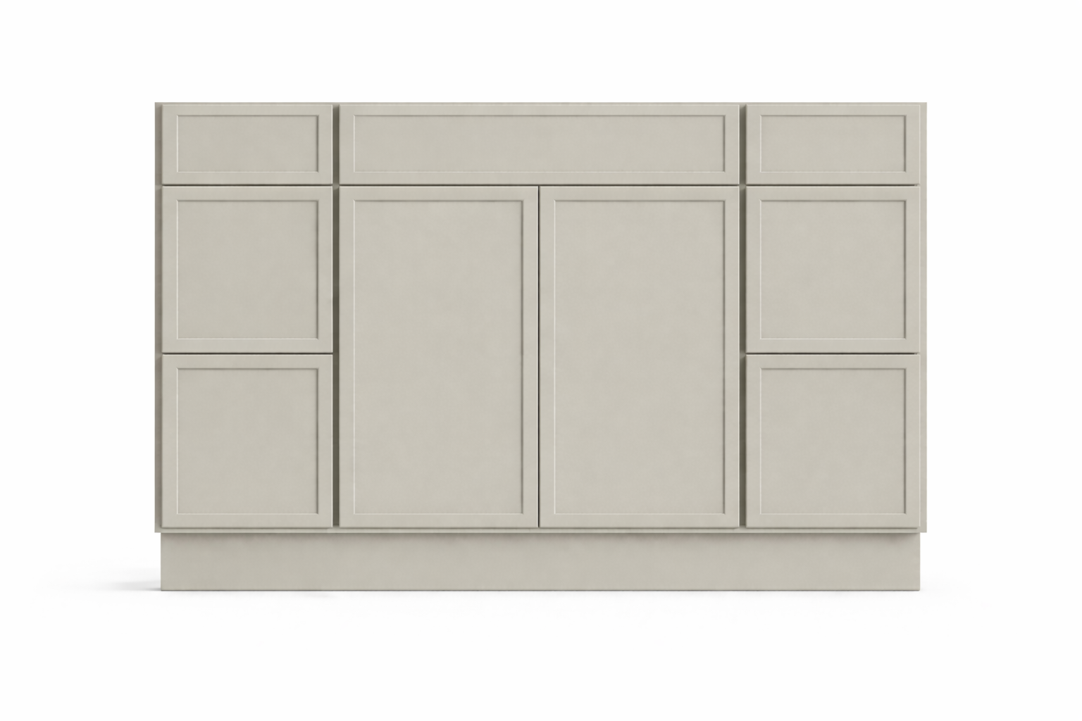 Slim Shaker Style Vanity Combination Six Drawer w/ Butt Doors in SW7050 Useful Gray