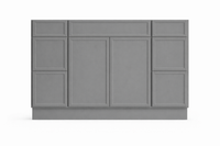 Slim Shaker Style Vanity Combination Six Drawer w/ Butt Doors in SW7067 Cityscape