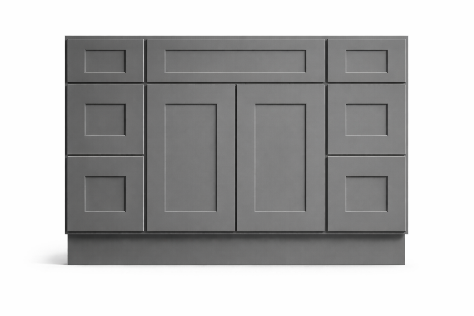 Shaker Style Vanity Combination Six Drawer w/ Butt Doors in SW7067 Cityscape
