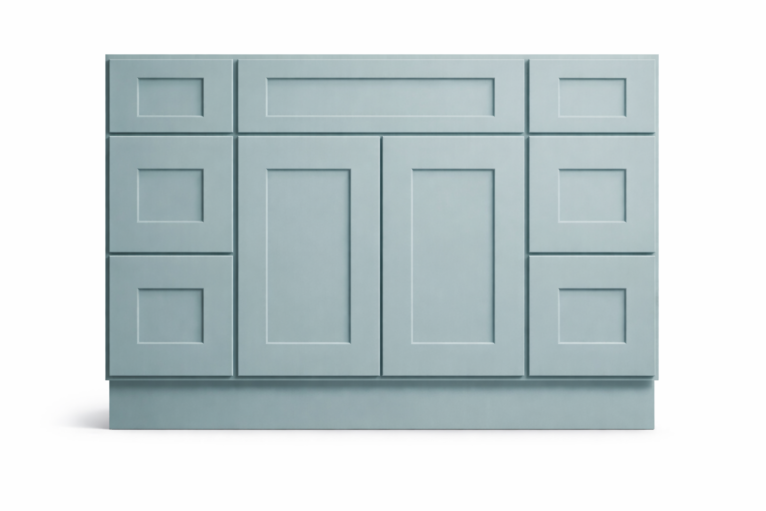 Shaker Style Vanity Combination Six Drawer w/ Butt Doors in SW7613 Aquasphere
