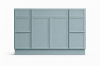 Slim Shaker Style Vanity Combination Six Drawer w/ Butt Doors in SW7613 Aquasphere
