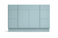 Slab Style Vanity Combination Six Drawer w/ Butt Doors in SW7613 Aquasphere