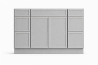Slim Shaker Style Vanity Combination Six Drawer w/ Butt Doors in SW7663 Monorail Silver