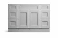 Shaker Style Vanity Combination Six Drawer w/ Butt Doors in SW7663 Monorail Silver