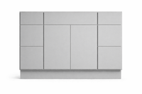 Slab Style Vanity Combination Six Drawer w/ Butt Doors in SW7663 Monorail Silver