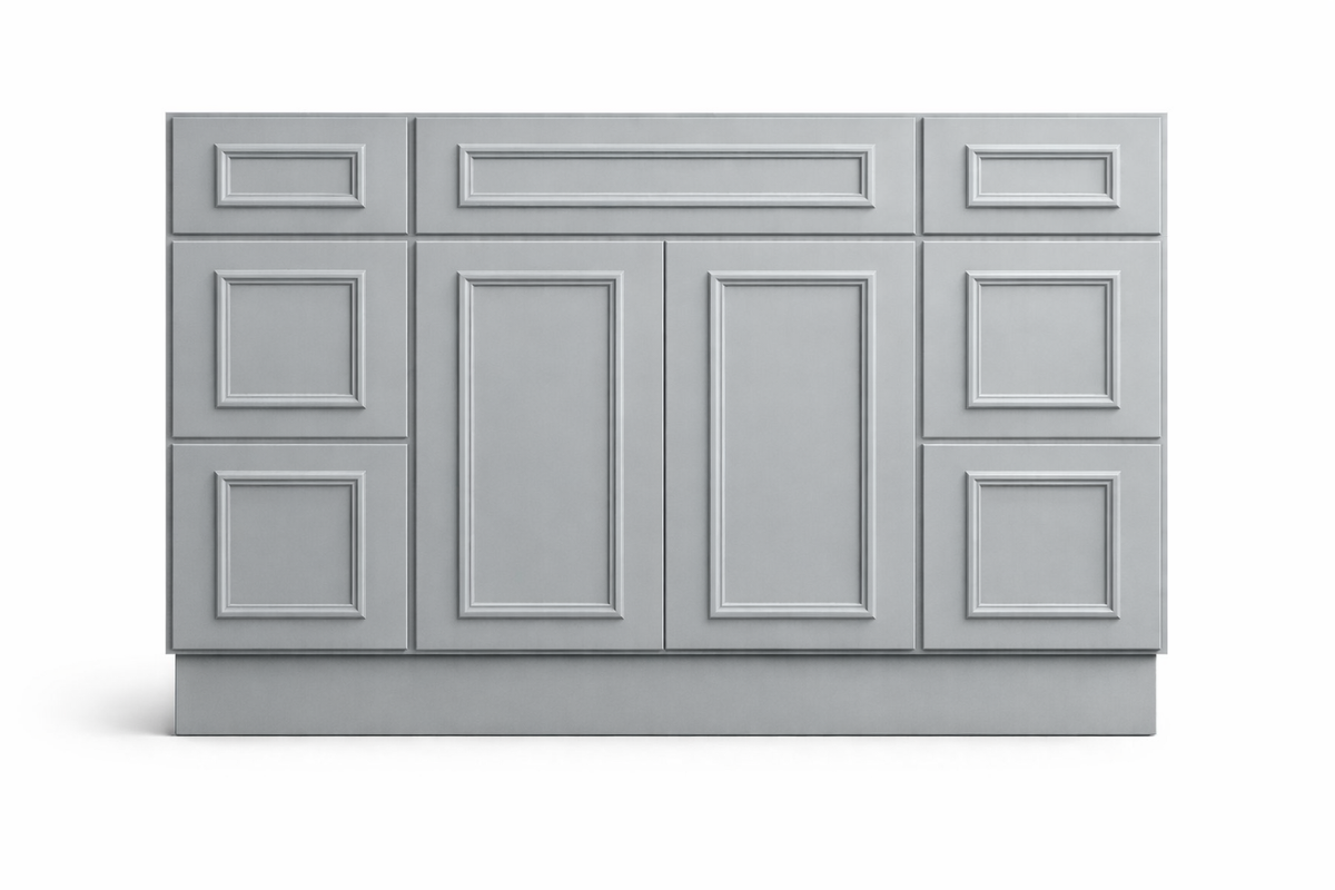 CRP-10161 Style Vanity Combination Six Drawer w/ Butt Doors in SW7663 Monorail Silver
