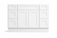Shaker Style Vanity Combination Six Drawer w/ Butt Doors in SW7757 High Reflective White