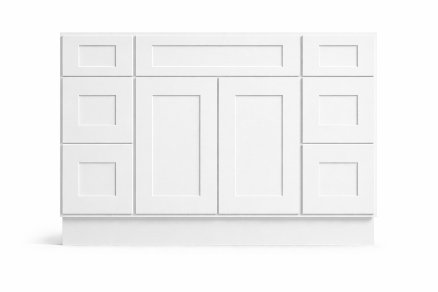 Shaker Style Vanity Combination Six Drawer w/ Butt Doors in SW7757 High Reflective White