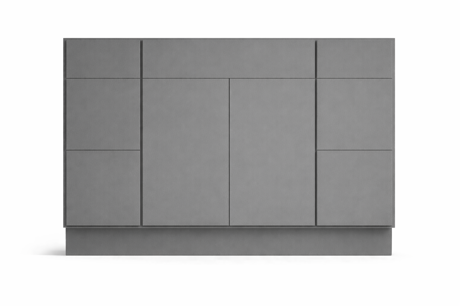 Slab Style Vanity Combination Six Drawer w/ Butt Doors in SW7067 Cityscape