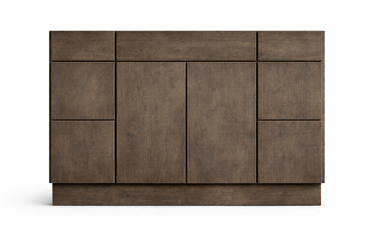 Slab Style Vanity Combination Six Drawer w/ Butt Doors in Seaside