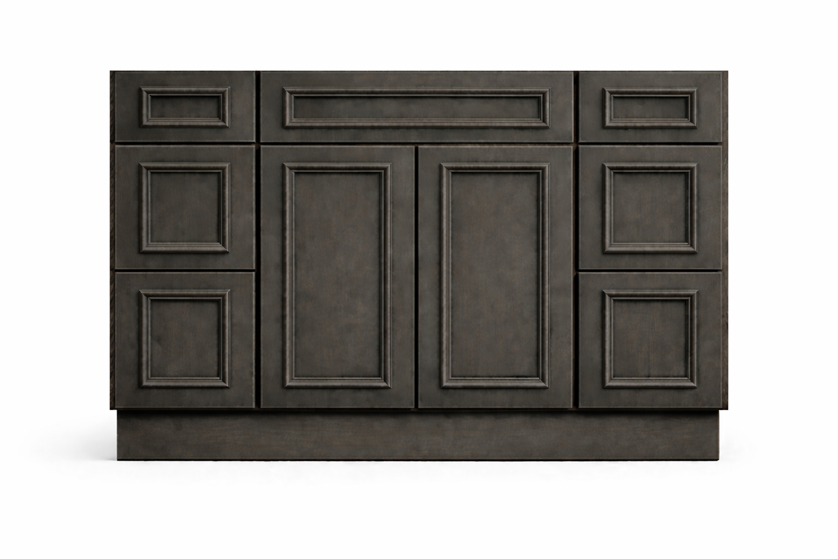 CRP-10161 Style Vanity Combination Six Drawer w/ Butt Doors in Shale