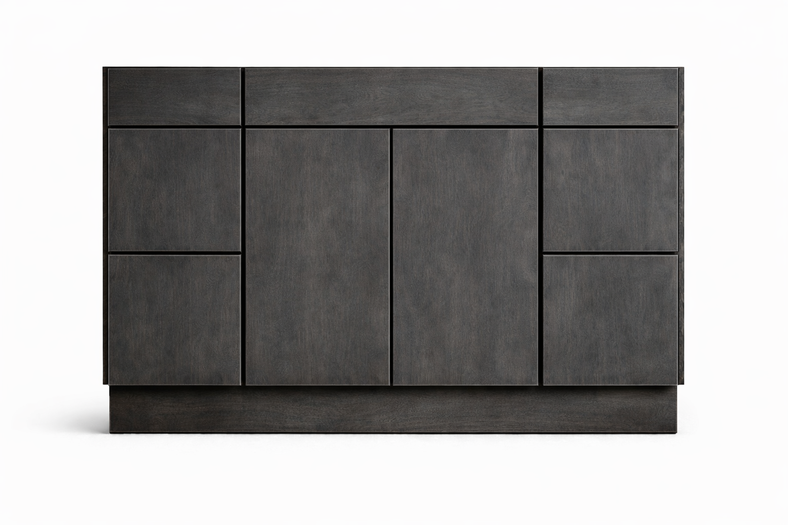 Slab Style Vanity Combination Six Drawer w/ Butt Doors in Shale