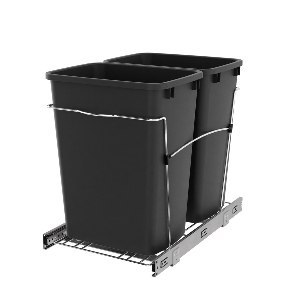 r077 | RV-18KD-18C S | Bottom Mount Wire Pullout w/ Double 35 qt Waste Containers (Door Mount Kit Sold Seprately)