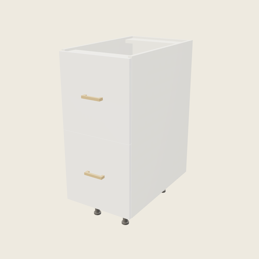 Palermo Gloss White Two Drawer Base - 2DB15 — 2020 catalog rendering; finish and installed options are illustrative