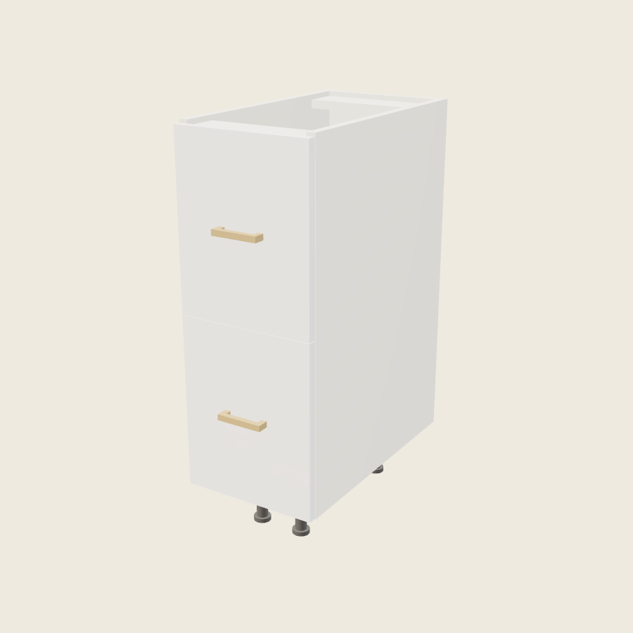 Palermo Gloss White Two Drawer Vanity Base - 2VDB12 — 2020 catalog rendering; finish and installed options are illustrative