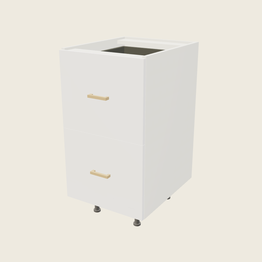 Palermo Gloss White Two Drawer with One Inner Drawer Vanity Base - 2VDBID18 — 2020 catalog rendering; finish and installed options are illustrative