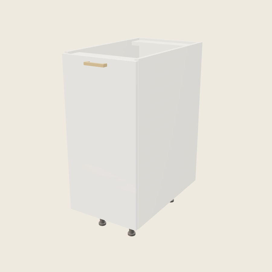 Palermo Gloss White Full Height Door Base with Single Trash Can Pullout - B15FHTCPO — 2020 catalog rendering; finish and installed options are illustrative
