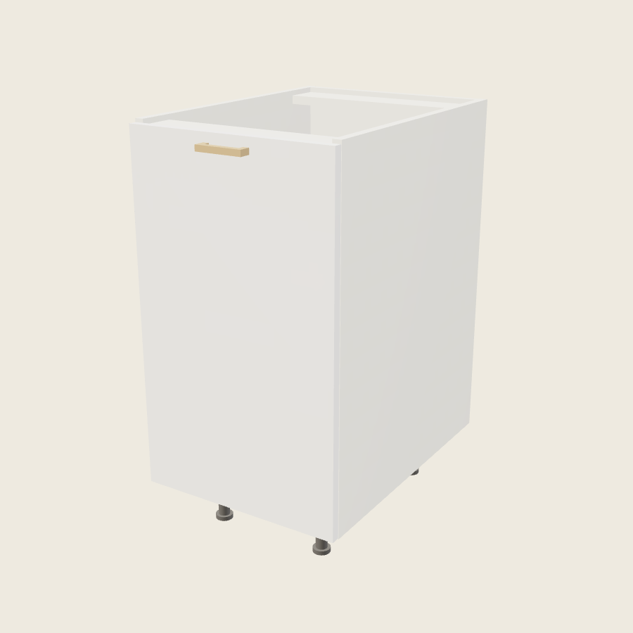 Palermo Gloss White Full Height Door Base with Double Trash Can Pullout - B18FHTCPO — 2020 catalog rendering; finish and installed options are illustrative