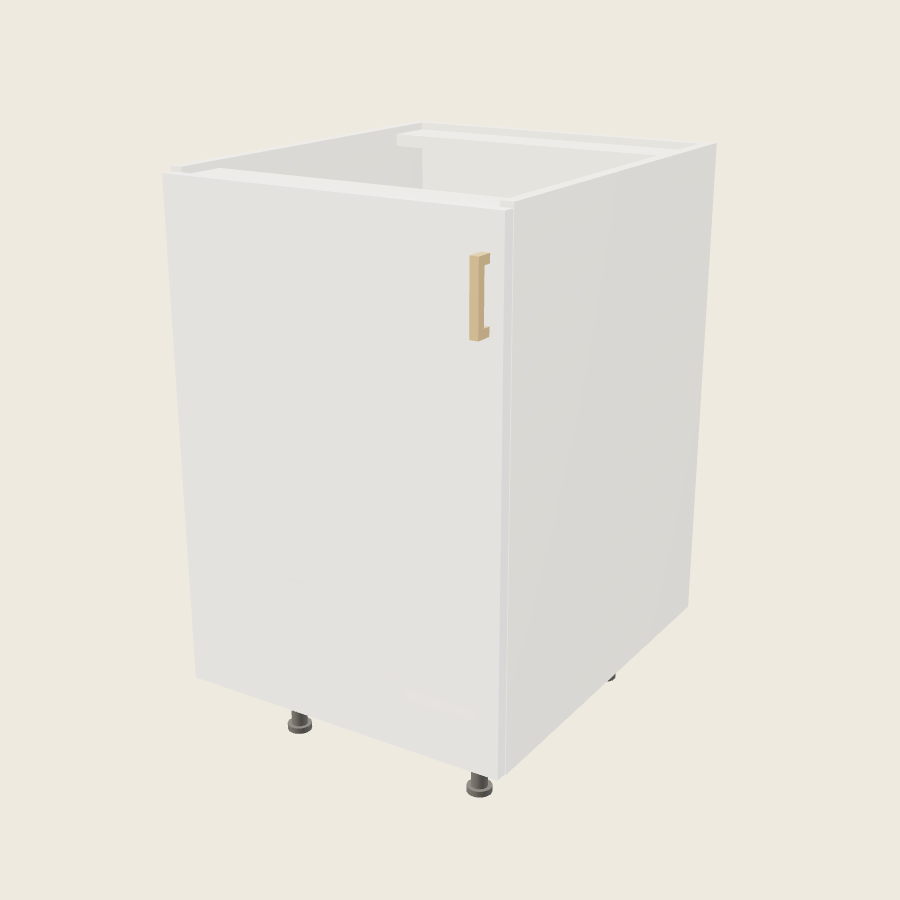 Palermo Gloss White Full Height Single Door Base Cabinet - B21FH — 2020 catalog rendering; left-hand arrangement shown; finish and installed options are illustrative