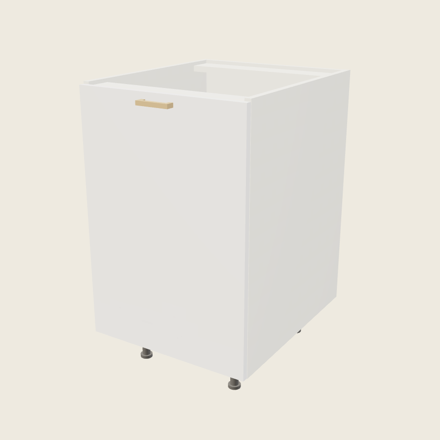 Palermo Gloss White Full Height Door Base with Double Trash Can Pullout - B21FHTCPO — 2020 catalog rendering; finish and installed options are illustrative