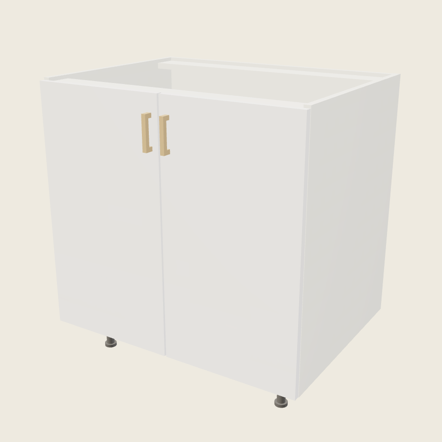 Palermo Gloss White Full Height Two Door Base - B33FH — 2020 catalog rendering; finish and installed options are illustrative