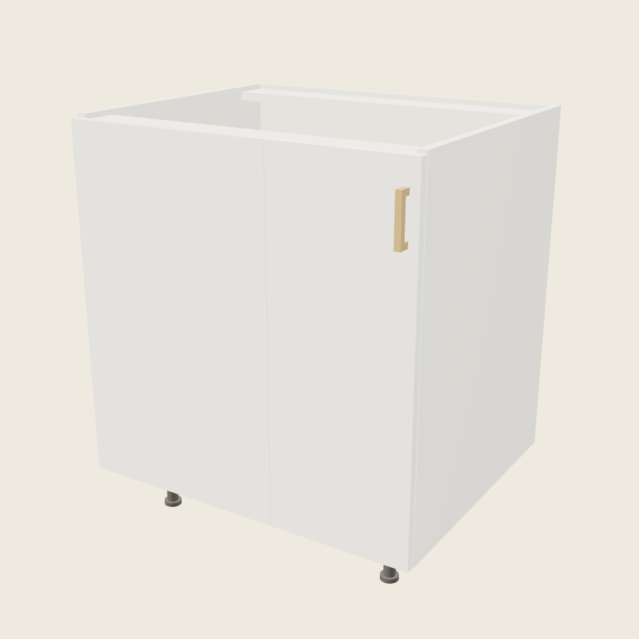 Palermo Gloss White Single Door Blind Base Corner Cabinet - BBC37/40FH — 2020 catalog rendering; left-hand arrangement shown; finish and installed options are illustrative