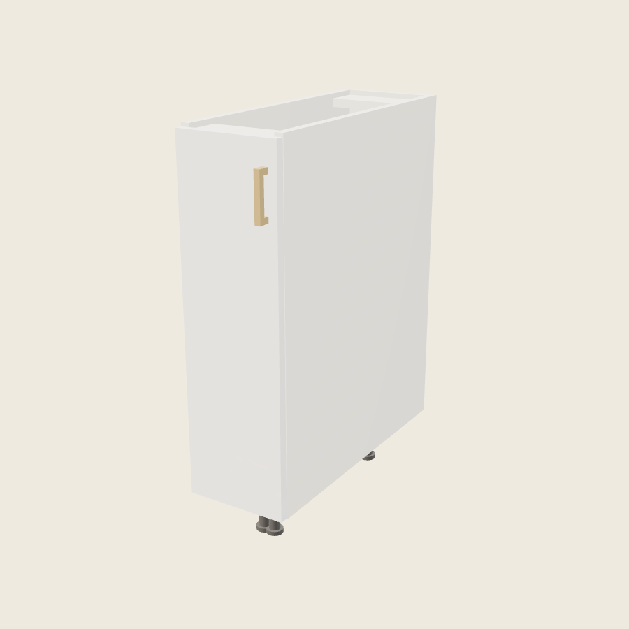Palermo Gloss White Full Height Single Door Base Cabinet - BT9FH — 2020 catalog rendering; left-hand arrangement shown; finish and installed options are illustrative