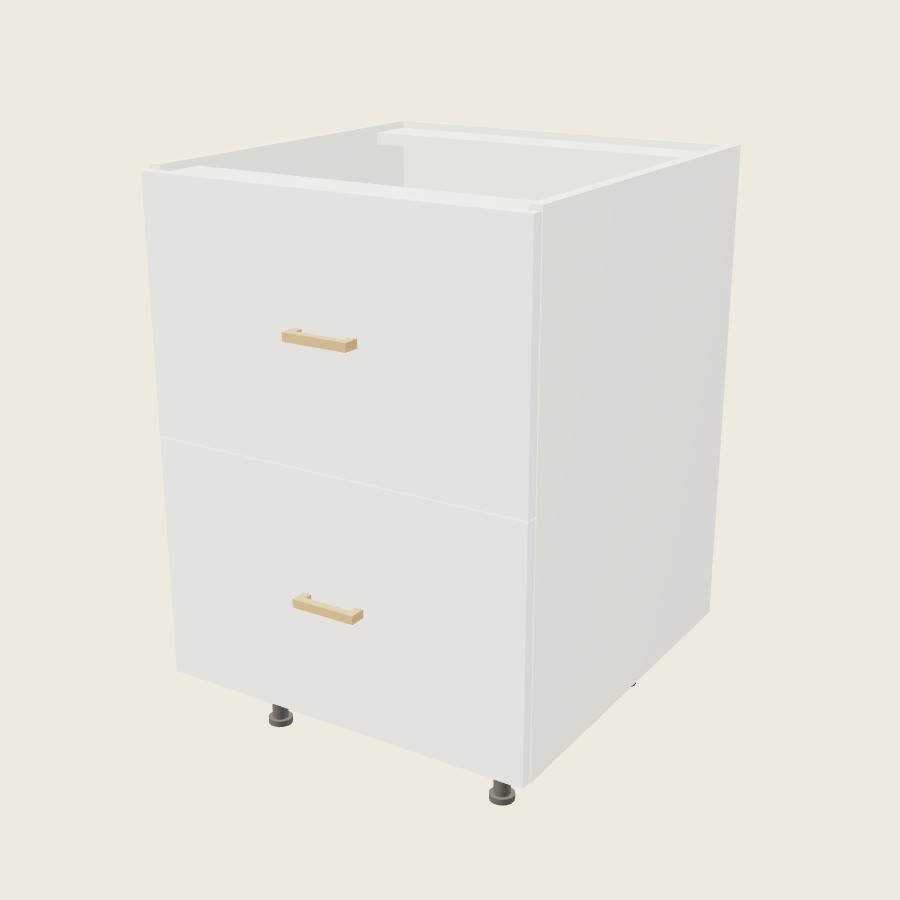 Palermo Gloss White Two Drawer Range Base - RB2DB24 — 2020 catalog rendering; finish and installed options are illustrative