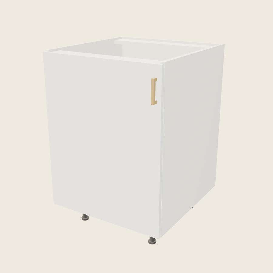 Palermo Gloss White Full Height Single Door Sink Base - SB24SFH — 2020 catalog rendering; left-hand arrangement shown; finish and installed options are illustrative