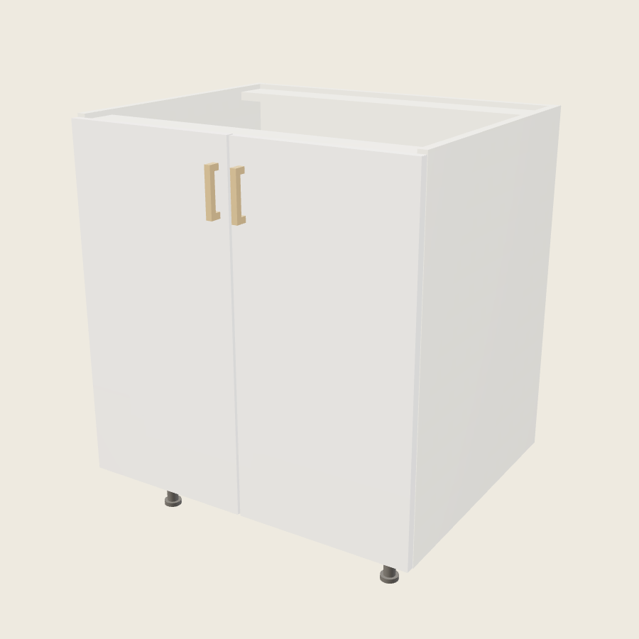 Palermo Gloss White Full Height Double Door Sink Base - SB30FH — 2020 catalog rendering; finish and installed options are illustrative