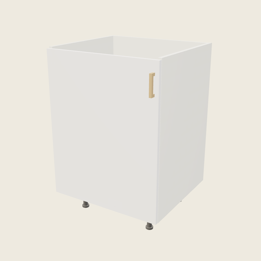 Palermo Gloss White One Door Vanity Sink Base - VSB24SFH — 2020 catalog rendering; left-hand arrangement shown; finish and installed options are illustrative