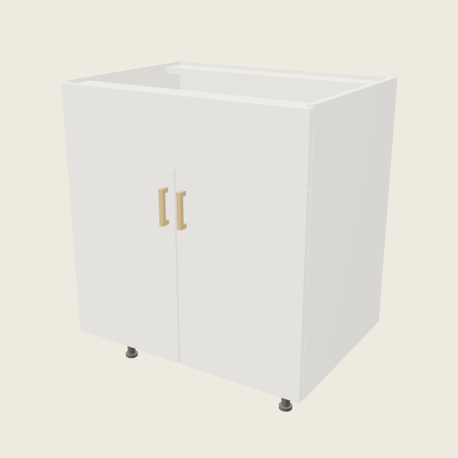 Palermo Gloss White Double Door Single False Drawer Front Vanity Sink Base - VSB30 — 2020 catalog rendering; finish and installed options are illustrative