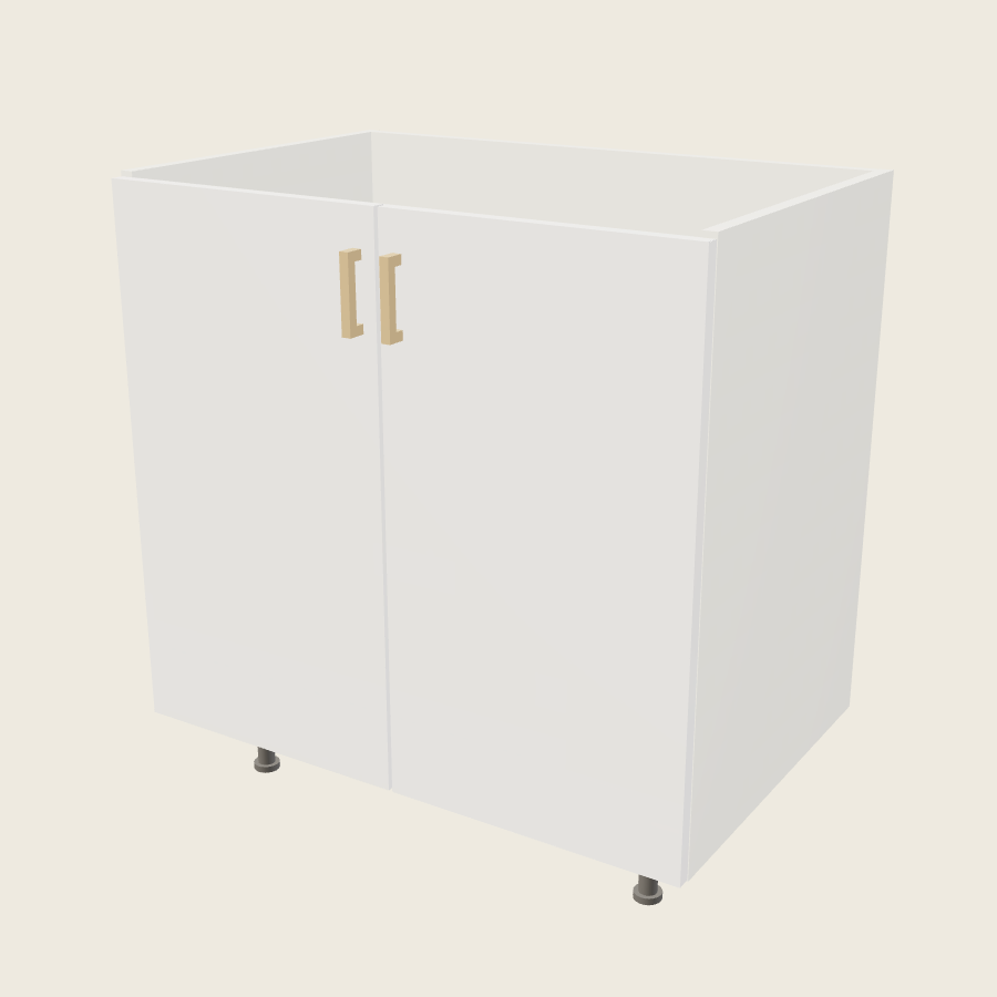 Palermo Gloss White Double Door Vanity Sink Base - VSB33FH — 2020 catalog rendering; finish and installed options are illustrative