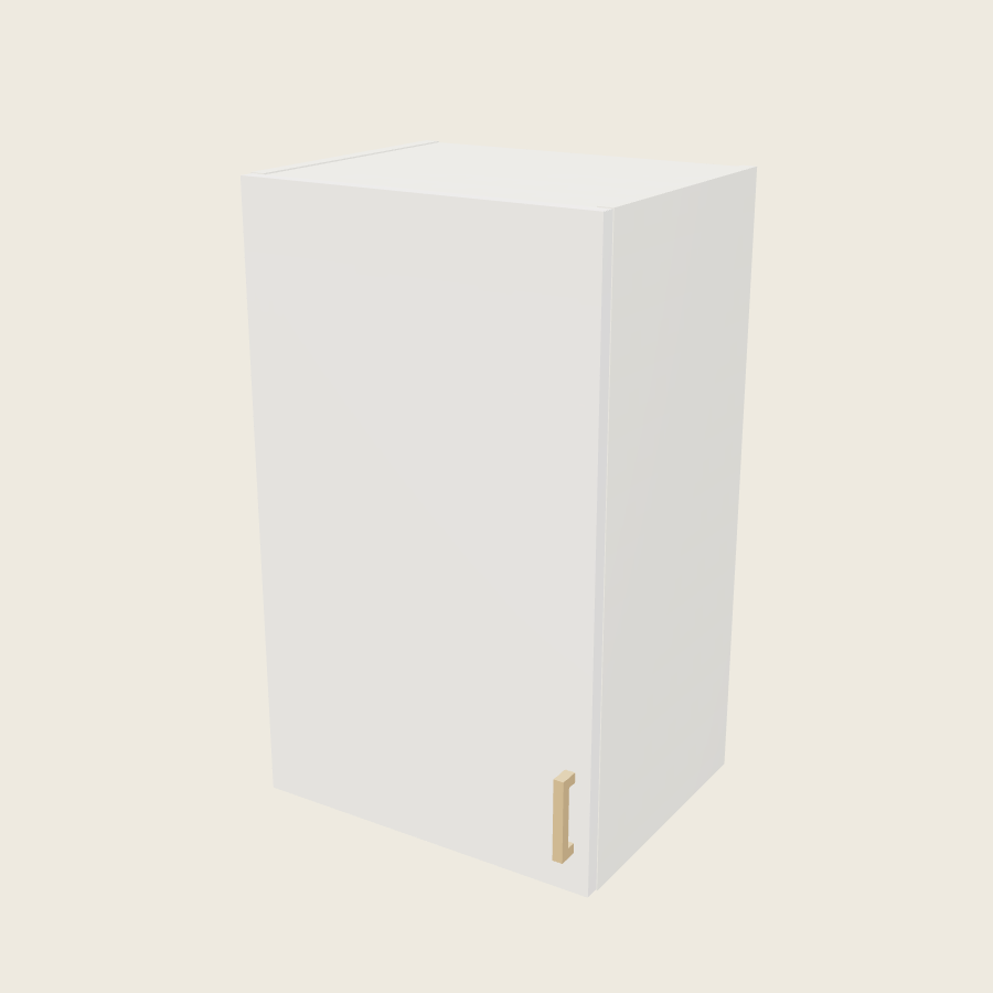 Palermo Gloss White Single Door Wall Cabinet - W1830 — 2020 catalog rendering; left-hand arrangement shown; finish and installed options are illustrative