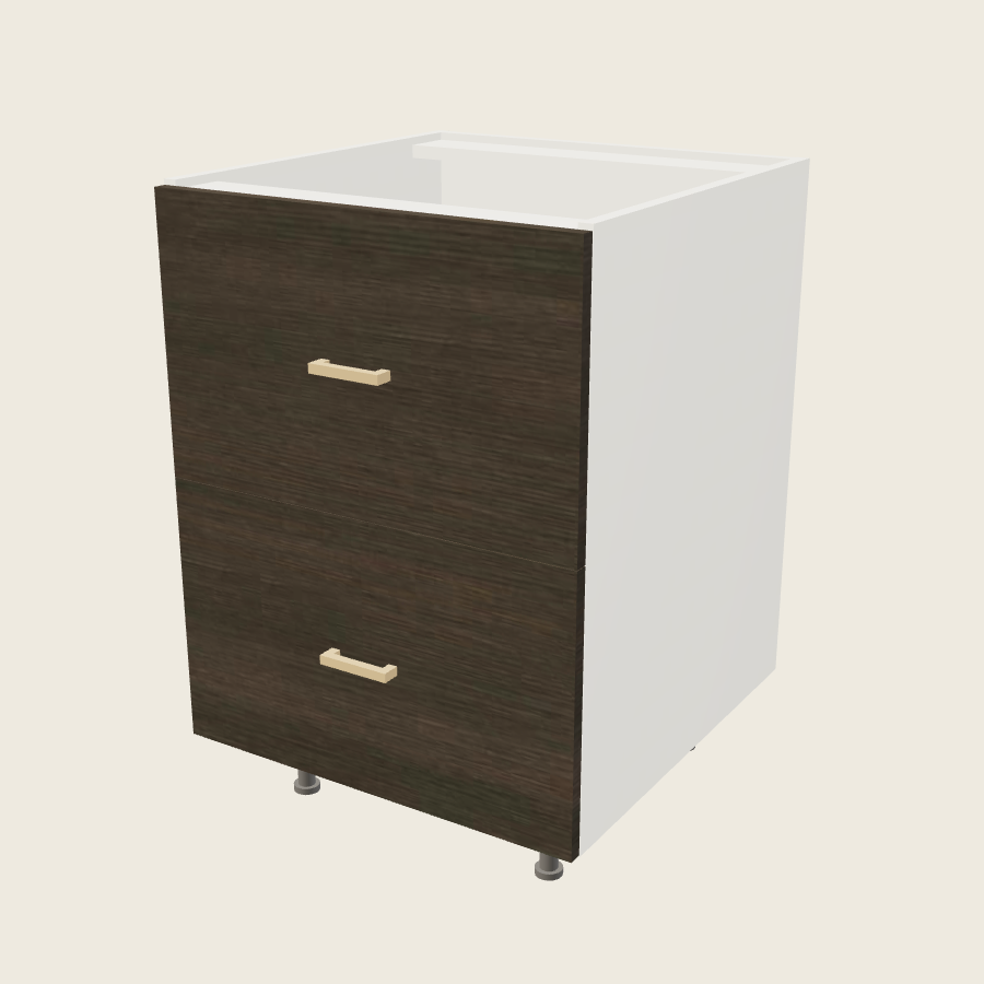 Torino Dark Wood Two Drawer Base - 2DB24 — 2020 catalog rendering; finish and installed options are illustrative